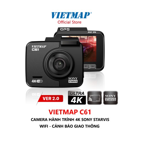 VIETMAP C61 (Clear Stock) - Camera hành trình 4K Cảnh Báo Giao Thông Giọng Nói - HÀNG CHÍNH HÃNG