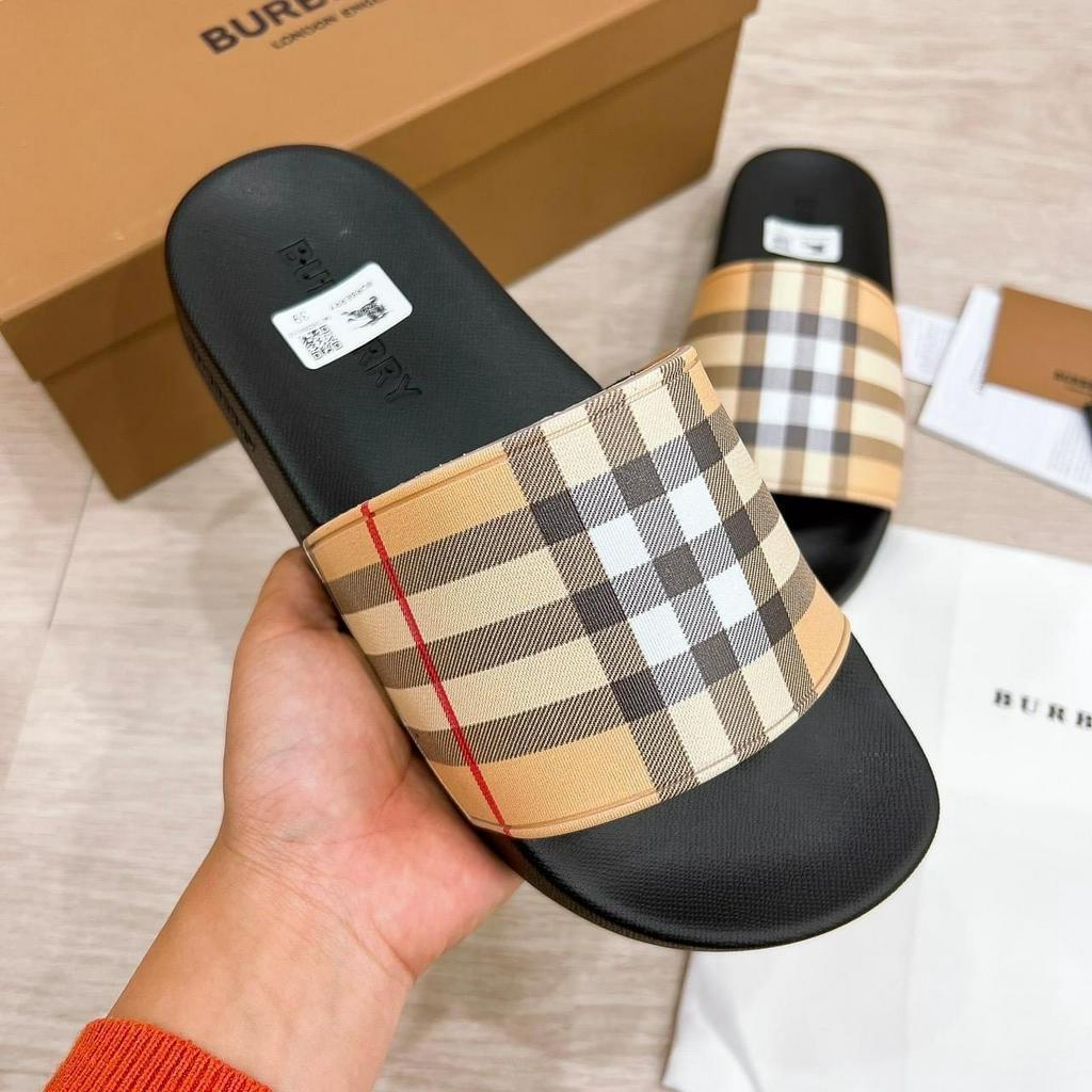 Dép Nam Nữ BBR , Dép burberry đế cao su đúc bền đẹp đi êm chân thời trang trẻ hot trend 2023