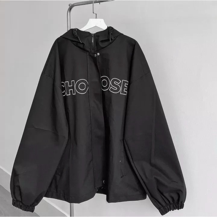 Áo Khoác Kaki Nam Có Nón Tay Bo Thun In Chữ Choose Form Rộng Mặc Thoáng Mát [NEW UNISEX]