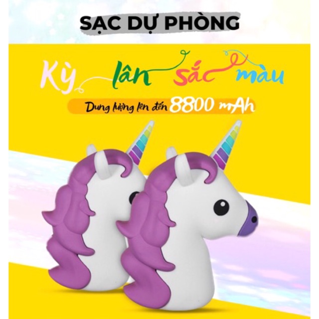 Sạc dự phòng dung lượng cao Unicorn dễ thương