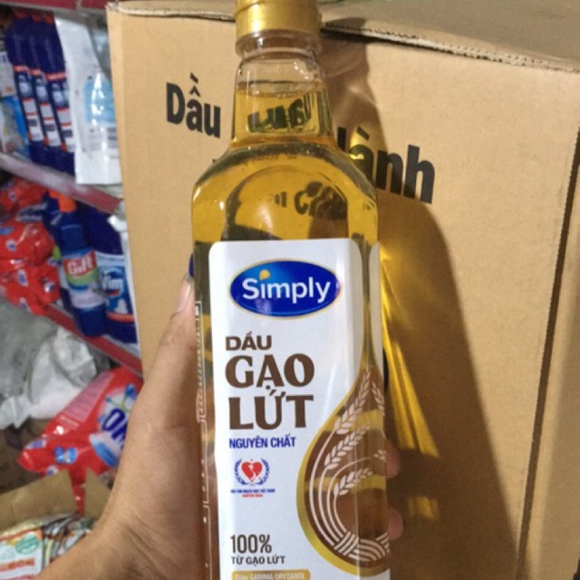 Dầu gạo lức Simply chai 1L