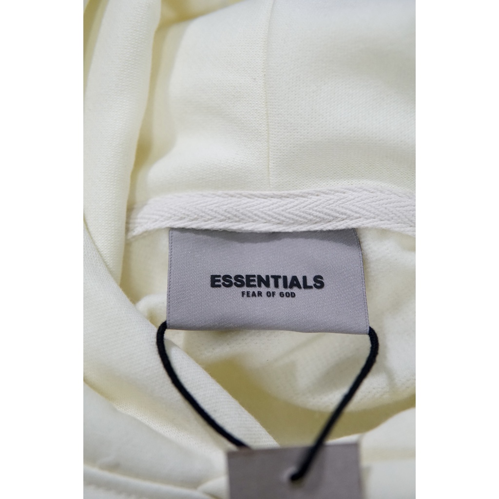 ÁO HODDIE NỈ BÔNG UNISEX ESSENTIALS SS20 , ÁO HODDIE ESS MÀU Vàng Kem form OVERSIZE