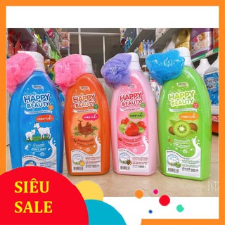 [ TẶNG BÔNG TẮM]  Sữa tắm Happy Beauty Thái Lan 1000ml