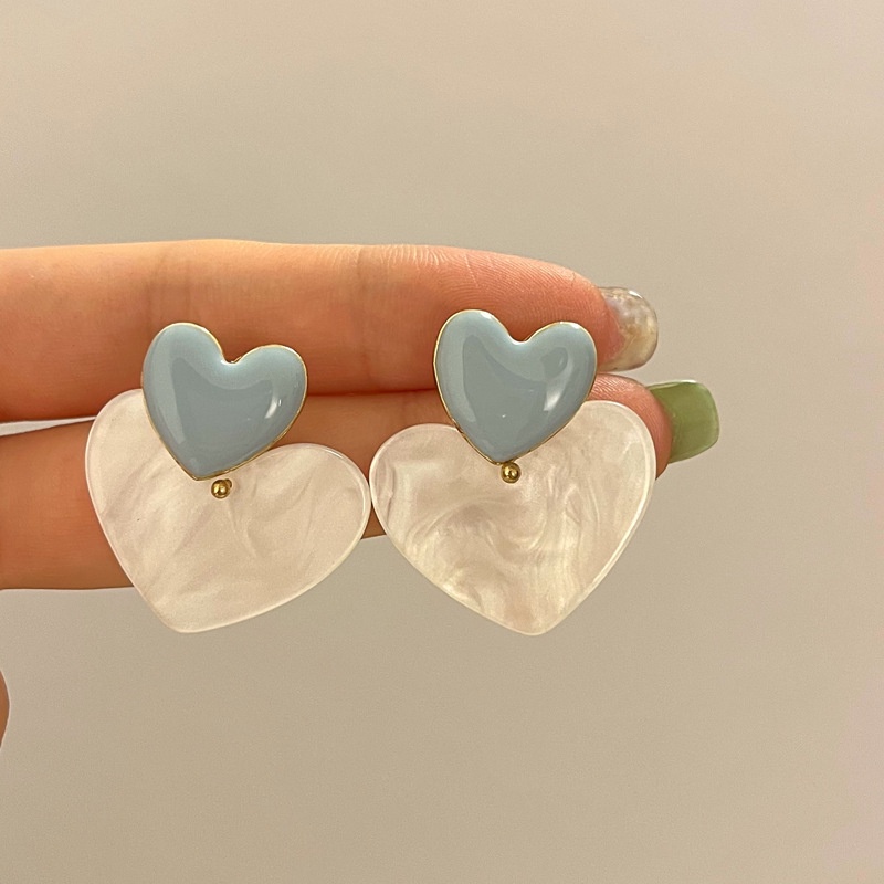 Bông Tai Mạ Bạc 925 Hình Trái Tim Xinh Xắn Thời Trang Cho Nữ F991