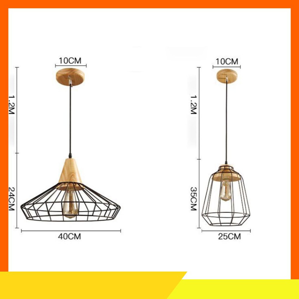 Đèn Thả, Đèn Thả Trần Lồng Sắt Đui Gỗ Den Tha