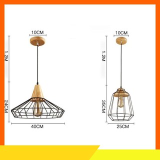 Đèn Thả, Đèn Thả Trần Lồng Sắt Đui Gỗ Den Tha