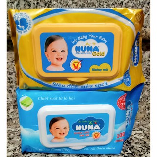 Khăn ướt em bé NuNa Gold, không mùi (80 tờ)