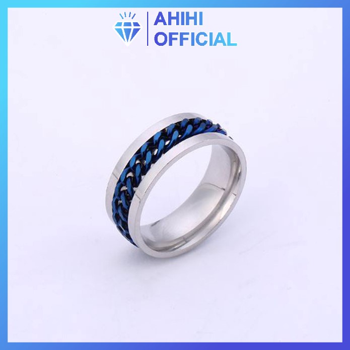 Nhẫn nam phối xích nhiều màu cao cấp thời trang không đen