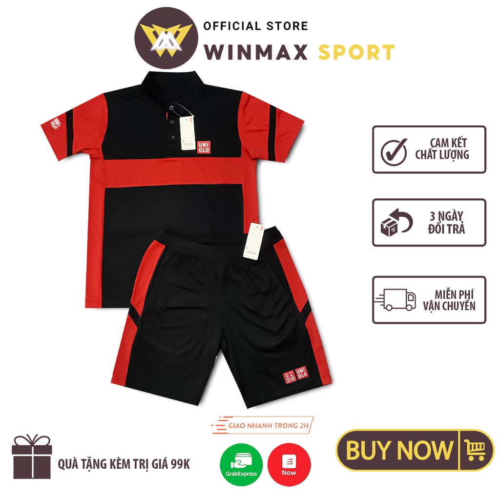 Bộ Quần Áo Nam Uniqlo Chất Liệu Polyester Cao Cấp, Quần Áo Tennis, Đánh Cầu Lông, Đi Biển, Thời Trang Thể Thao WinMax ❕