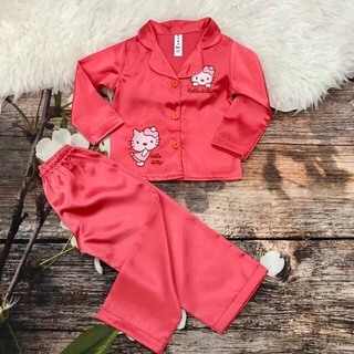 Bộ Pijama phi lụa Thái Tuấn bé gái