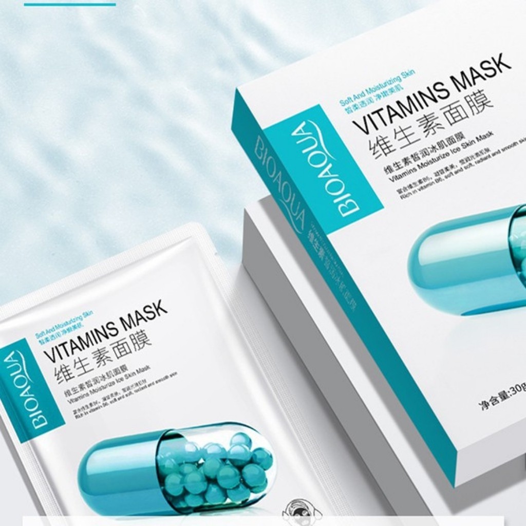 Mặt Nạ Vitamin Mask Cấp Ẩm – Mặt Nạ Dưỡng Da Mềm Mịn Se Khít Lỗ Chân Lông Giảm Thâm Kiềm Dầu Nội Địa BIOAQUA- Green Come