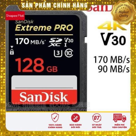 Thẻ Nhớ Máy Ảnh SDXC SanDisk Extreme Pro U3 V30 128GB 170Mb/s - Tốc độ siêu cao