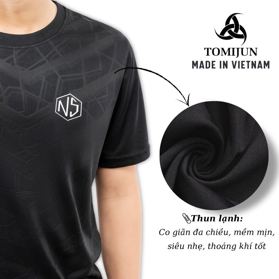 Áo thun nam thể thao cổ tròn vải thun lạnh tập gym ngắn tay vải thoáng mát co giãn chuẩn form nhiều màu TOMIJUN _AOCN5
