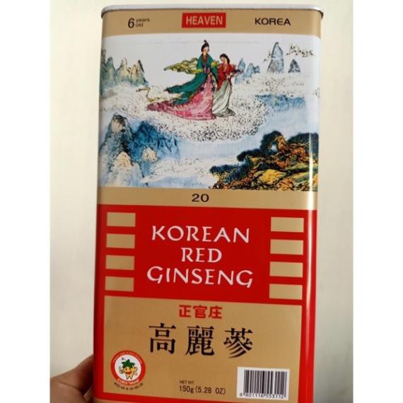 HỒNG SÂM CỦ KHÔ 6 NĂM TUỔI HÀN QUỐC HỘP THIẾC 150g