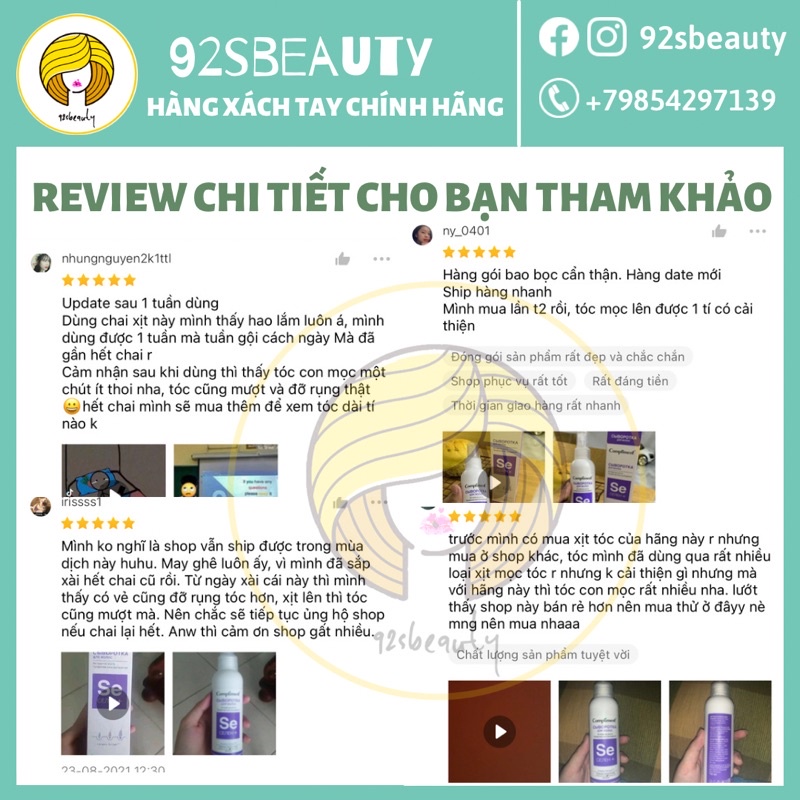 Xịt kích thích mọc tóc, ngăn rụng tóc Compliment Se Selen+