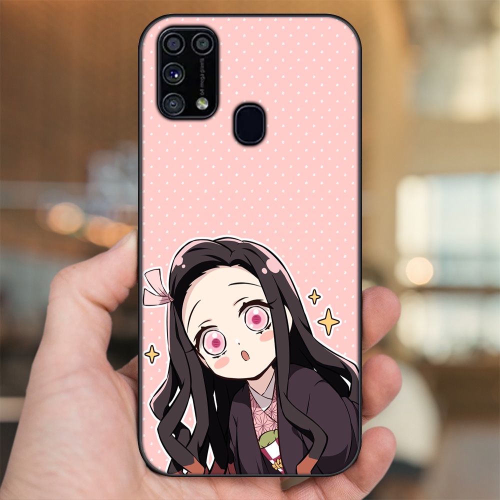 Ốp lưng Samsung M31 viền đen in hình Nezuko Kimetsu no Yaiba