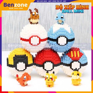 Mini Block - Mô Hình Lắp Ghép - Lego Mini Bóng Pokemon Size Vừa
