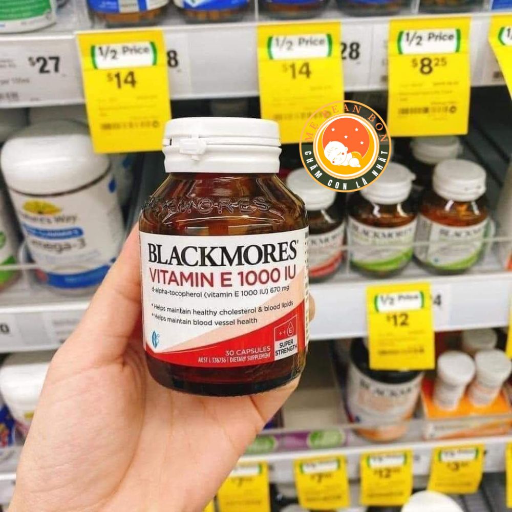 Viên Uống Vitamin E 1000IU Blackmores Natural 30 viên của Úc Giúp Đẹp Da, Cân Bằng Nội Tiết, Chống Lão Hóa Da cho Phụ Nữ