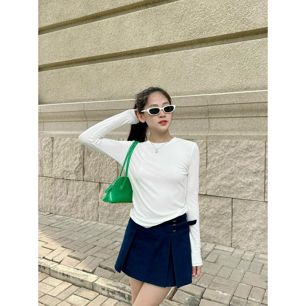 Chân váy ngắn xếp li có thắt lưng kiểu SLIT SKIRT