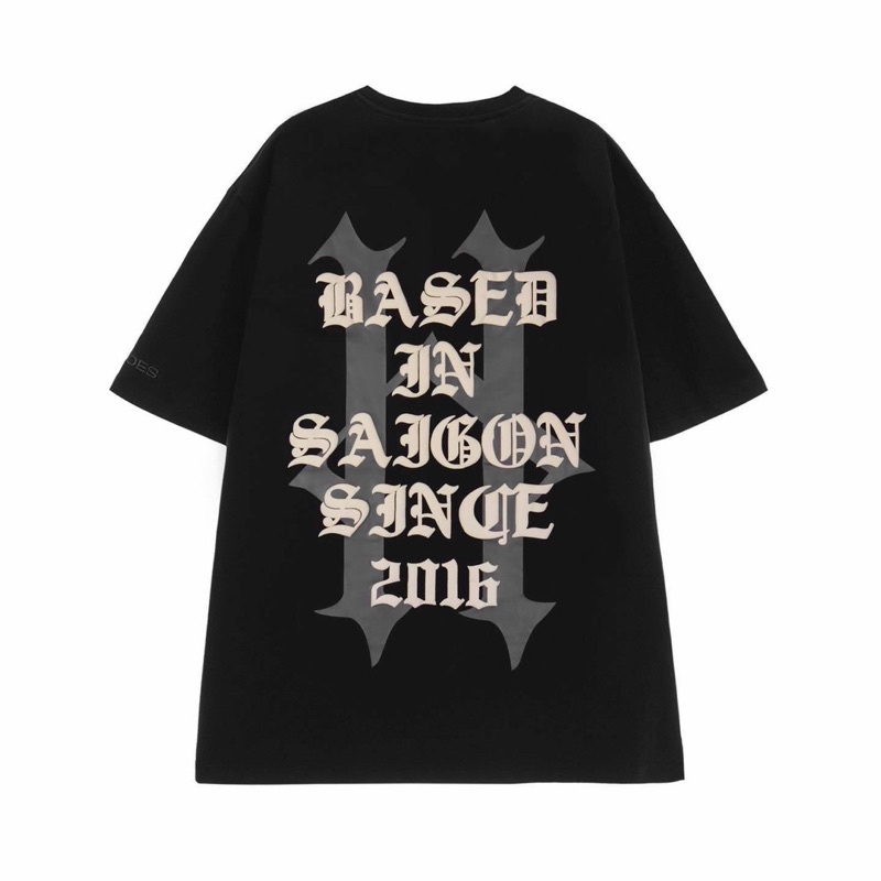 Áo thun tay lỡ in trước sao chữ H có 5 màu xanh/đen/nâu/kem/trắng/