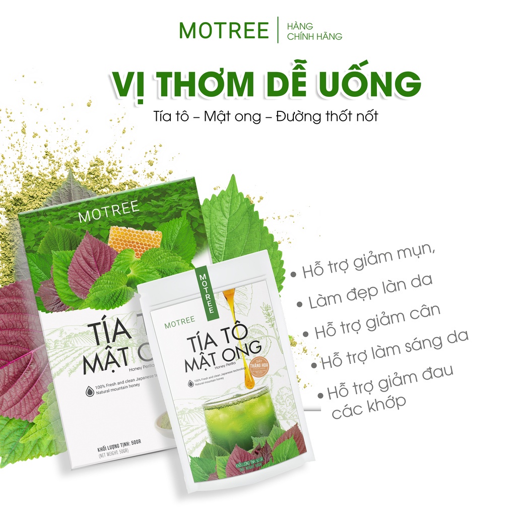 Bột tía tô mật ong MOTREE sấy thăng hoa công nghệ Nhật Bản 54gr