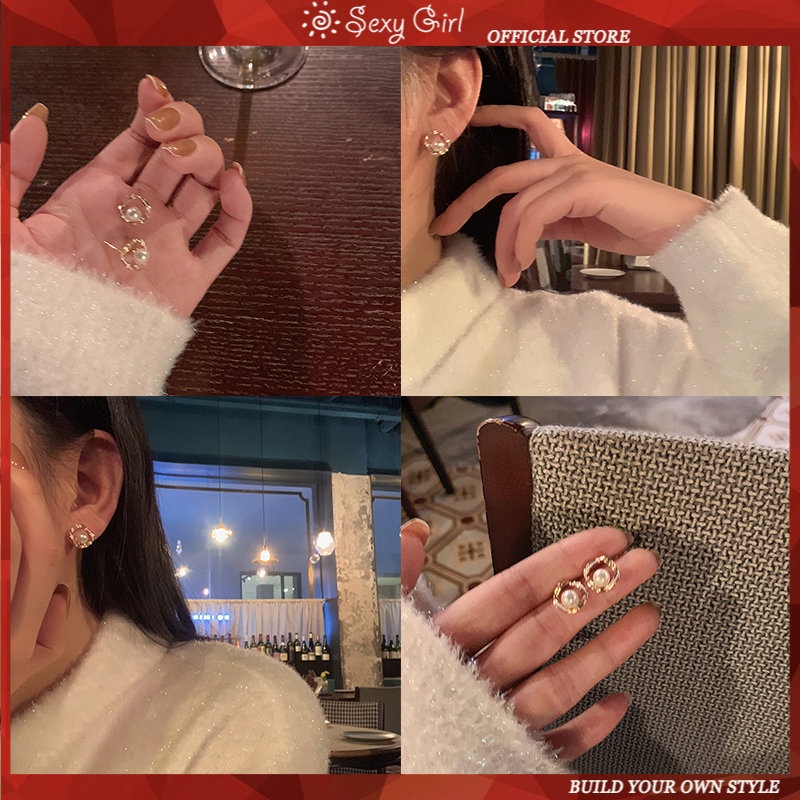 Khuyên Tai Đính Hạt Ngọc Trai Thiết Kế Mới 2022 Không Gây Dị Ứng Thời Trang Mùa Thu