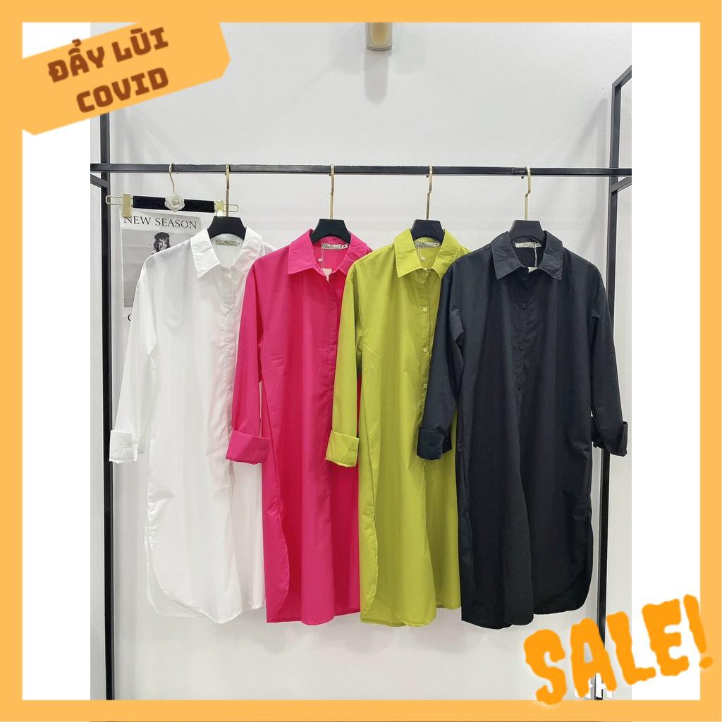 Váy Cổ Sơ Mi Basic Dáng Dài Sexy Bầu Bí Mặc Đến Đẻ Luôn Ạ | BigBuy360 - bigbuy360.vn