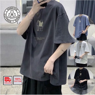 Áo thun nam cổ tròn ngắn tay oversize phong cách Hàn Quốc vintage có size lớn