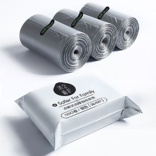 TÚI ĐỰNG RÁC TỰ TIÊU MÀU BẠC CUỘN 110 CÁI [RẺ SẬP SÀN]