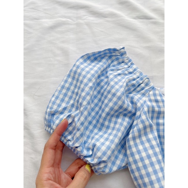 Đầm caro buộc nơ ngực 2 màu