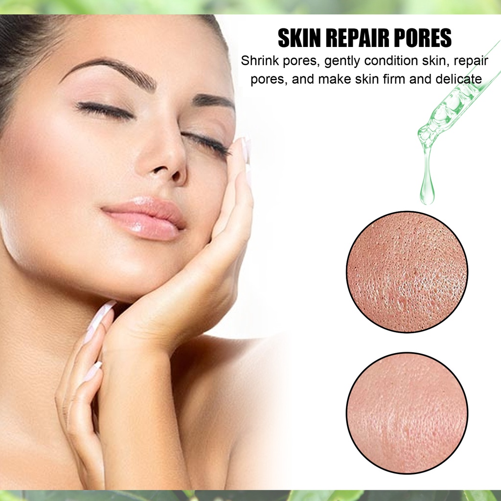 EELHOE Serum Mặt Thu Nhỏ Lỗ Chân Lông Kiểm Soát Dầu Trà Xanh Loại Bỏ Vết Thâm Cải Thiện Mụn Đầu Đen Chăm Sóc Da Khô-Ampere