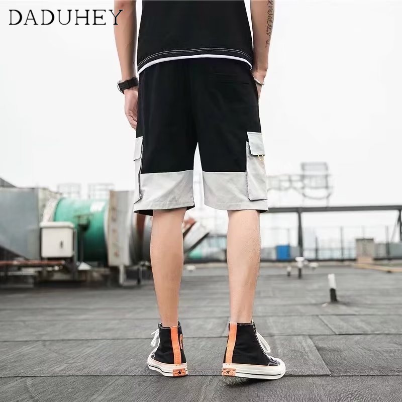 DaDuHey Summer Japanese Color Matching Functional Workwear Shorts Men's plus Size Loose Casual Fashion Brand Sports Shorts