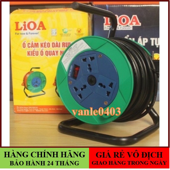 Ổ cắm lioa🌟 FREESHIP🌟Ổ cắm rulo lioa đa năng quay tay [Bảo vệ quá tải bằng CB] Dây 20m QN20-2-10A, QN20-2-15A, QT2025