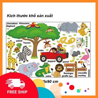 ⚡️𝗙𝗥𝗘𝗘𝗦𝗛𝗜𝗣⚡️ Decal dán tường Vườn thú tiếng anh số 1