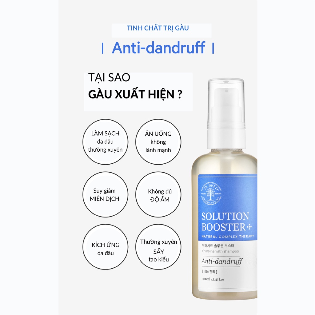 Tinh Chất Ngăn Gàu DR. SEED Solution Booster Anti-Dandruff 100ml