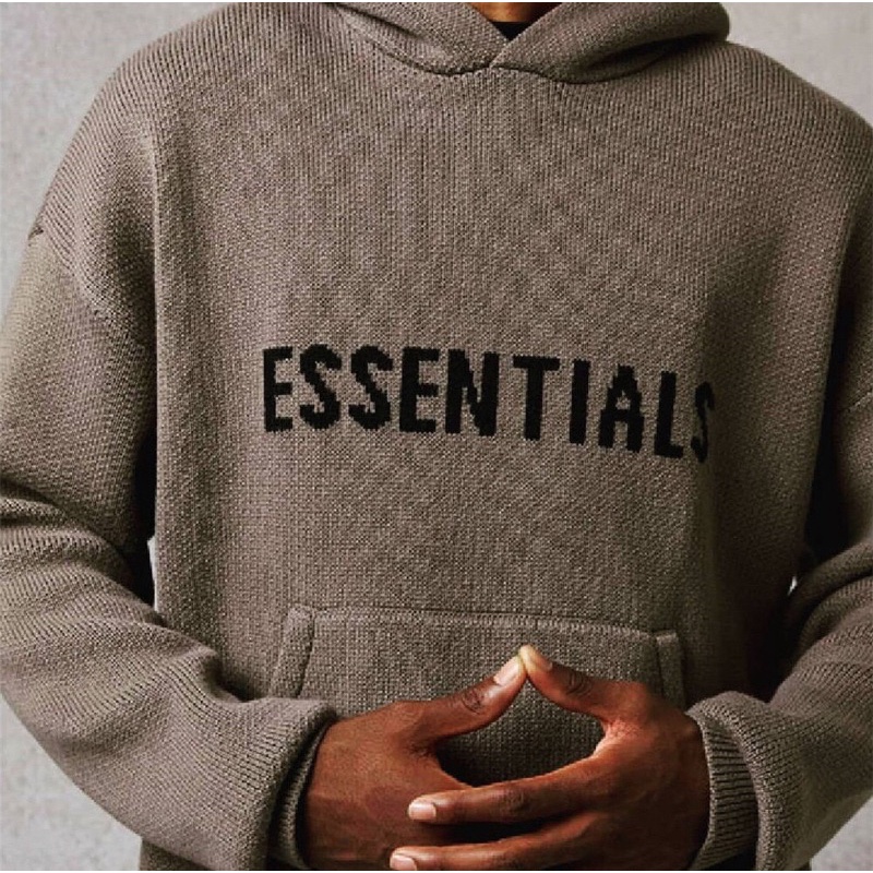 ⚜[Nguyên Bản] Áo hoodie len Fear of God Essentials Knit Taupe, Áo khoác có mũ FOG cao cấp form rộng oversize