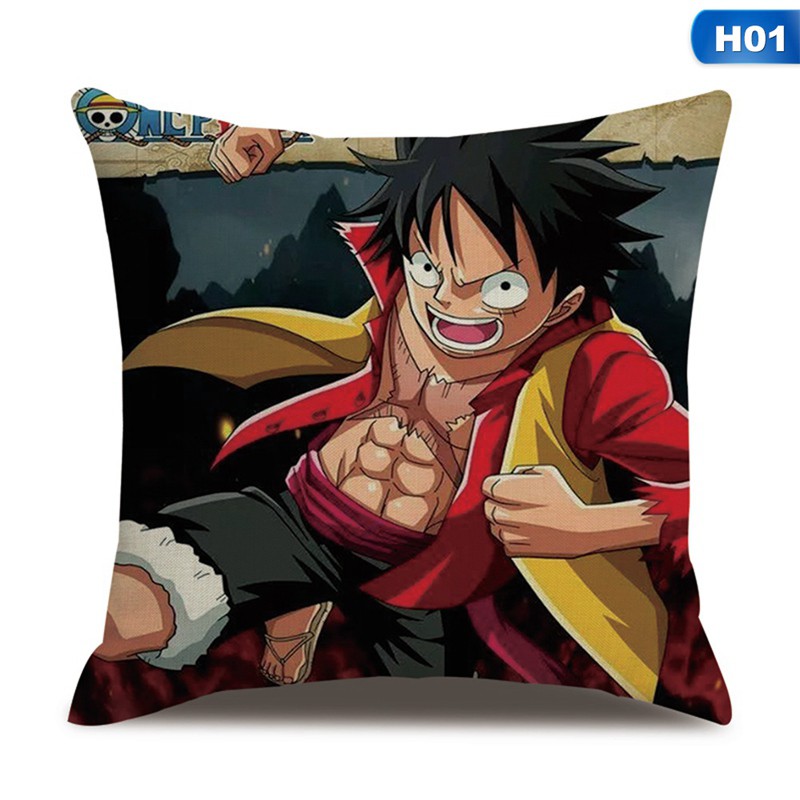 Vỏ Gối Vuông 45x45cm In Hình Nhân Vật Luffy One Piece Độc Đáo