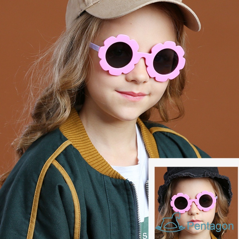 Kính Mát Gọng Nhựa Mềm Hình Hoa Phong Cách Nhật Hàn Thời Trang Cho Trẻ Em