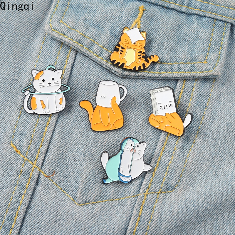 Ghim cài áo Miss Zoe hình mèo hoạt hình dễ thương vui nhộn thích hợp làm quà tặng cho bạn bè