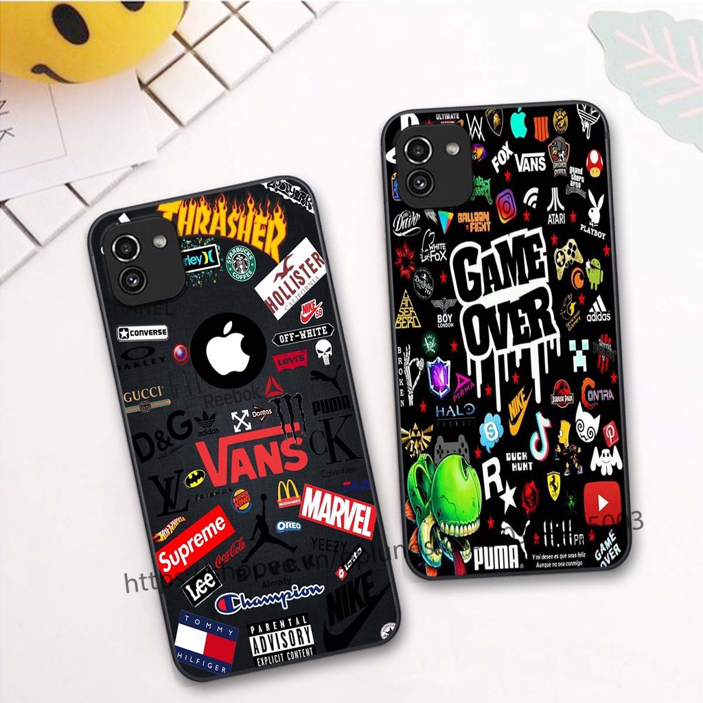 Ốp lưng Samsung A02s / A03s / A04s / M23 5G in hình thương hiệu thời trang đa sắc cá tính.