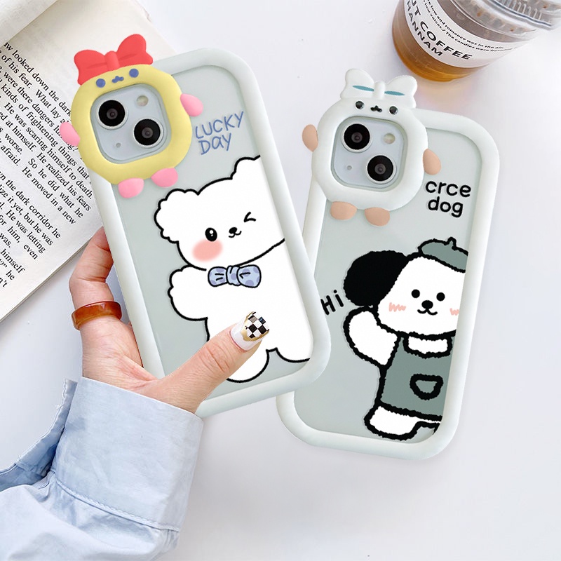 Ốp lưng iphone nơ camera hình vuông cún nice day 6/6splus/7/7plus/8/8plus/x/xs/11/12/13/pro/max/promax-SALE HOT B5-15