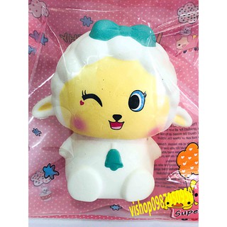 SQUISHY CỐ GÁI CỪU TRẮNG ĐEO NƠ CƯỜI  (huongtrang15)