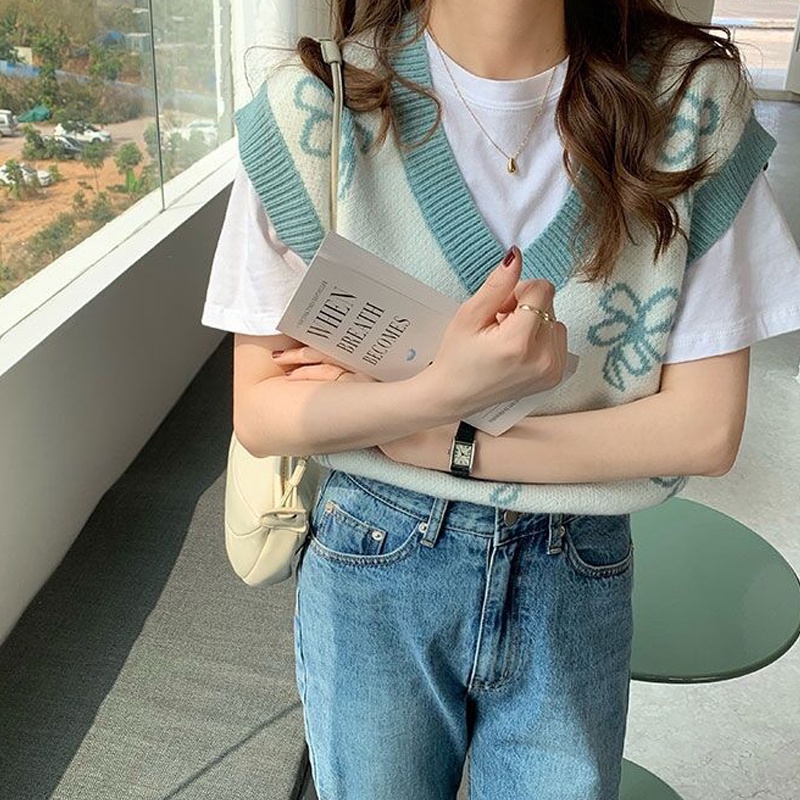 Áo Len Không Tay Dáng Rộng Thiết Kế Mới Thời Trang Dành Cho Nữ