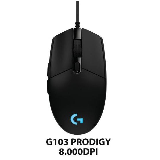 Chuột game Logitech G103 Prodigy-8.000DPI, RGB, 6 nút bấm có thể lập trình