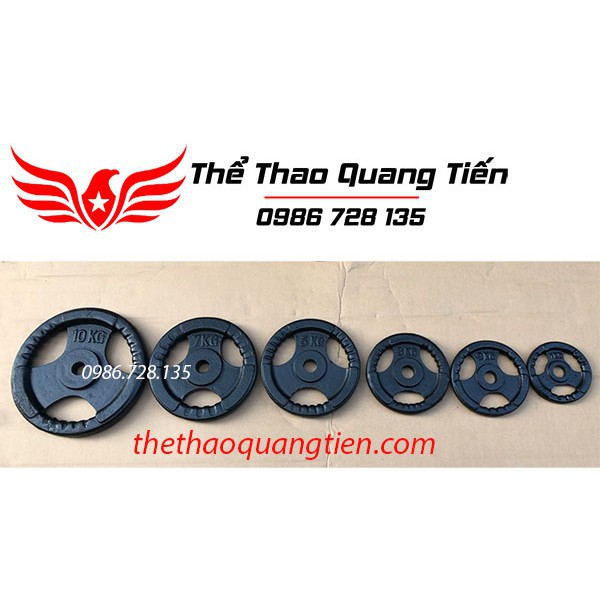 Tập thể dục lành mạnh Bánh tạ gang 10kg,miếng tạ gang 10 kg 3 cánh,đĩa tạ gang 10 kg phi 30 3 lỗ bền,đẹp,đủ cân,sơn tĩnh