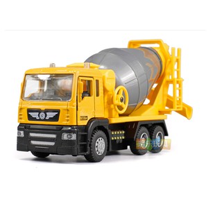 Xe trộn bê tông mini đồ chơi trẻ em có đèn và âm thanh mô hình xe tỉ lệ 1:50 có âm thanh và đèn xe chạy cót