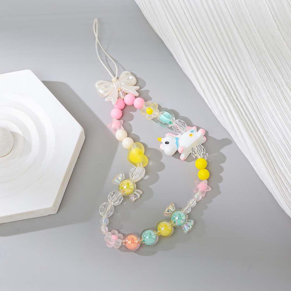 Dây Đeo Điện Thoại Dạng Chuỗi Hạt Acrylic Màu Kẹo Ngọt