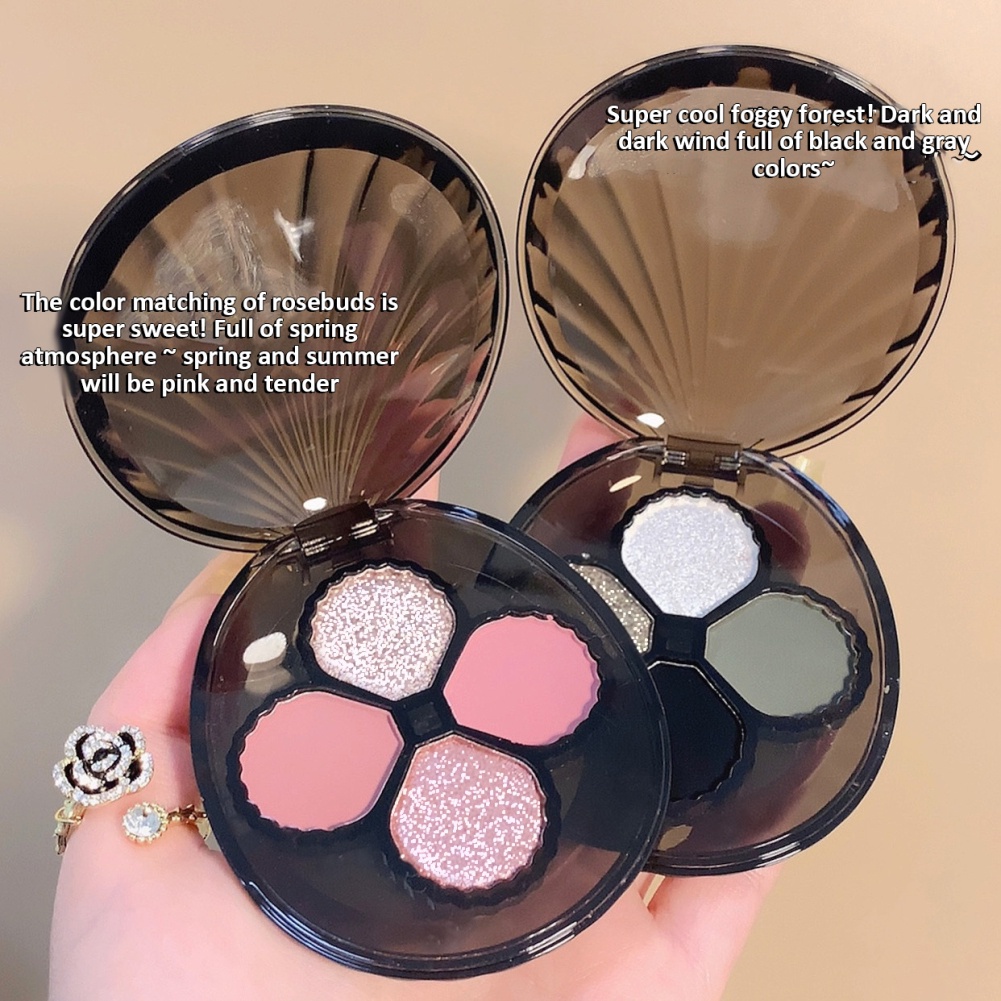 Chứng Khoán sẵn sàng HUDAMOJI 4 màu bóng mắt tấm màu Đen xám bạc tone Châu Âu và Mỹ Phong Cách Punk Niche mắt di động bóng tấm COD