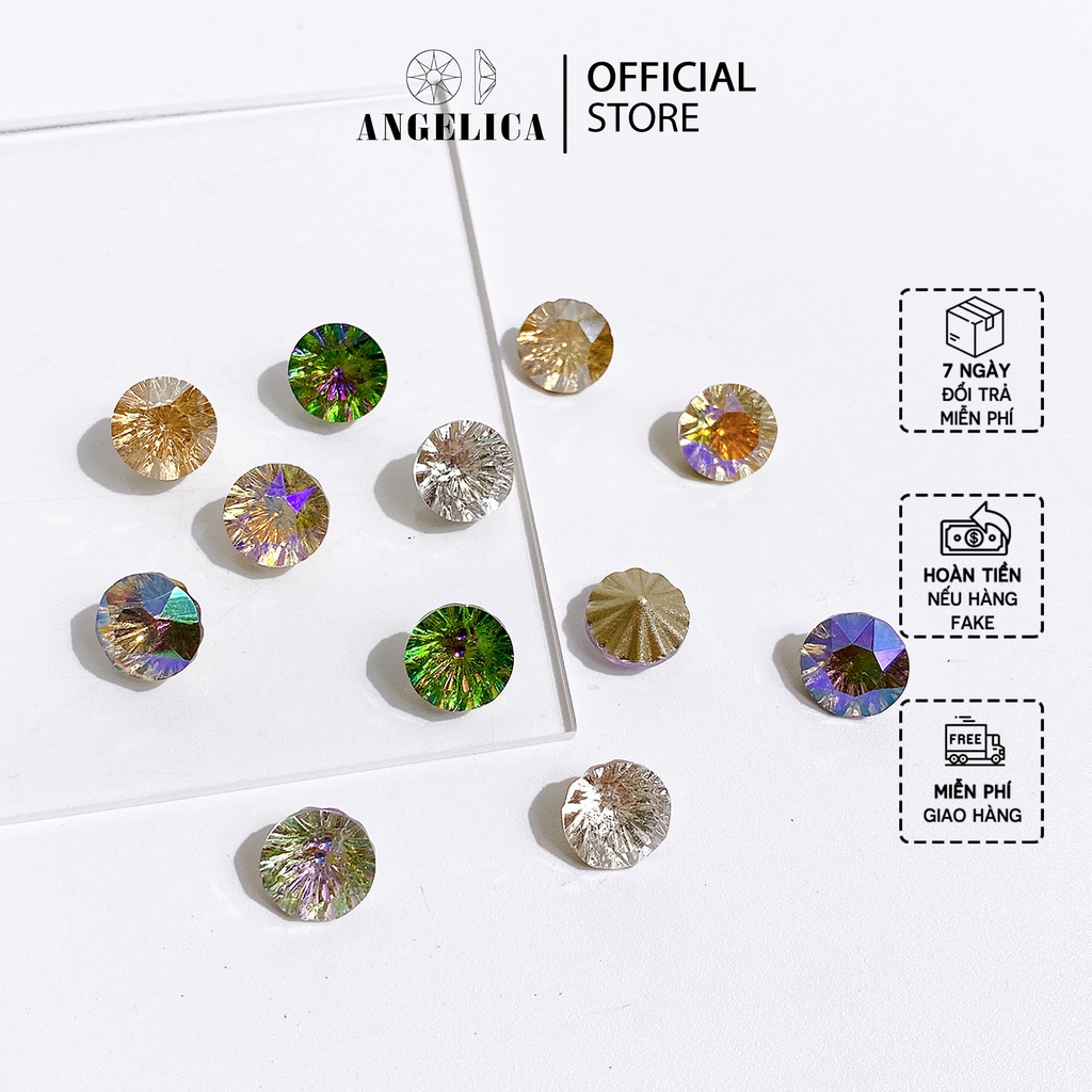 Đá Khối Nail Tròn Khía, Chân Vàng Đính Móng ANGELICA X.TK