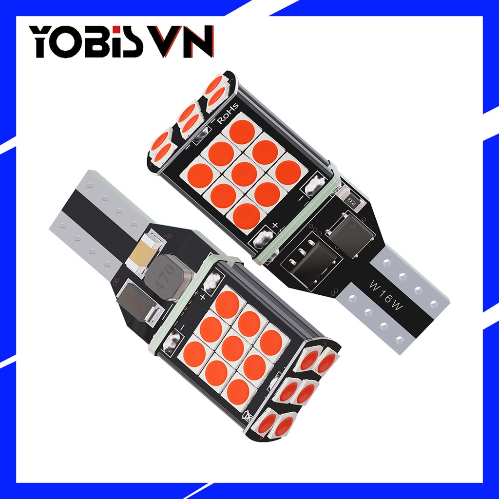 Bóng đèn LED T15 12-24V siêu sáng gắn đèn lùi xe ô tô chuyên dụng